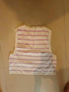 ZARA Striped Cropped Sleeveless Top