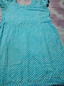 Blue Striped Kurta Set with Patiala Pants
