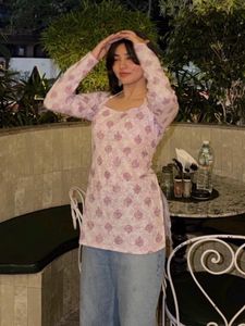 💗Pink Corset Back Neck Tie Kurti💗