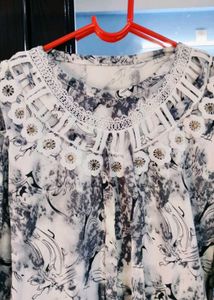 Cold Shoulder Floral Print Top