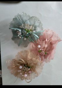 Handmade Floral Hair Clips - Set of 3