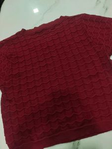 Chic Textured Red Top
