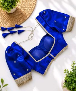 Vibrant Blue Embroidered Blouse