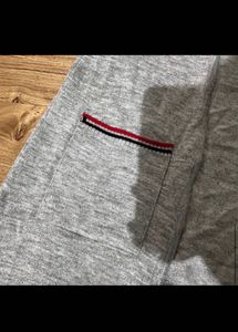 Long Grey Knit Cardigan with Pockets
