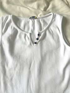 White Ribbed Cami Top