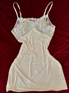 Lace Trim Silk Nightdress