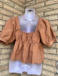 Chic Puff Sleeve Square Neck Top