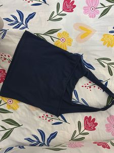 Navy Blue Halter Neck Top