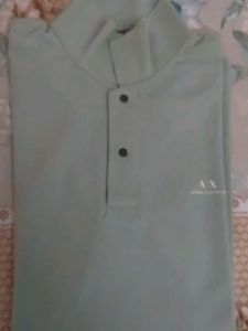 AX Men's Light Green Polo Shirt