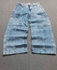 Lee Cooper Stylish Wide-Leg Cargo Jeans