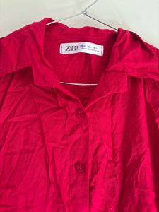 Zara Red Long Sleeve Shirt