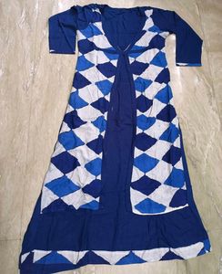Kurti navy Blue wid white XL size used once...no s