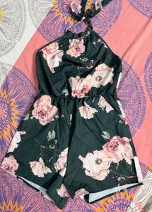 Floral Halter Neck Romper