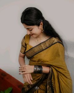 Elegant Mustard &amp; Black Saree