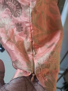 Elegant Peach Brocade Kurti