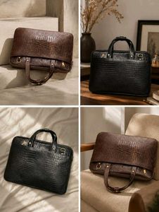 Stylish Green Leather Briefcase | Laptop Bag