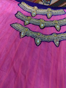Beautiful Pink Net Saree drapping sare