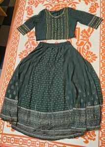Pantaloons Elegant Green Lehenga Choli Set