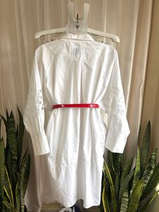 Cotton White Shirt Dress with Lace Details
