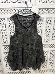 🌸 Imported Grey Crochet Tank Top C