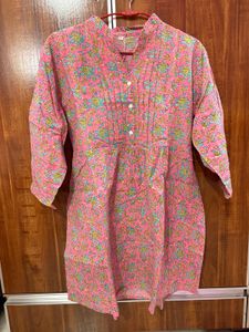 Pretty Pink Floral Print short kurti