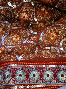 double shade saree with brown and dark purple mixt