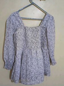Floral Smocked Square Neck Top