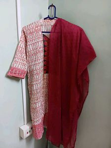 Stylish Printed Kurti With Pajama And Dupatta