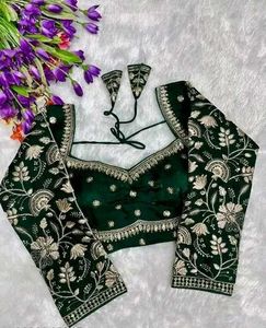 Designer Embroidered Green Blouse