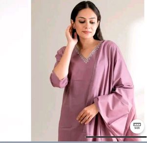 woman embroidered A line kurta set