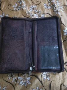 Air India Leather Travel WalletColor: Dark BrownMa