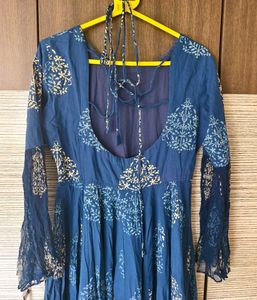 Bunaai Best Saller Blue Dress with deep nack