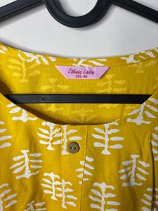 Yellow Printed Kurta