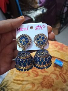 Exquisite Blue Jhumka Earrings