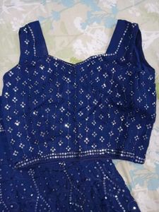Navy Blue Sequin Lehenga Choli