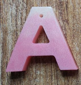 Pink Letter 'A' Resin Charm