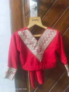 Vibrant Red Lehenga Skirt
