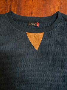 Men's Textured Teal Sweatshirt