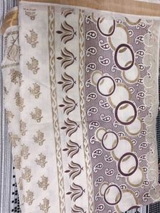 Elegant Cream Saree with Paisley Border