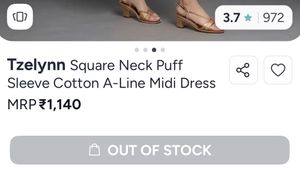 Chic Puff Sleeve Square Neck Dress