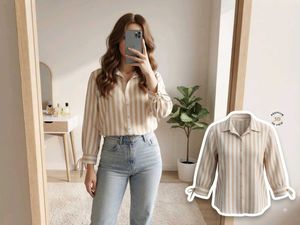 Striped Button-Up Shirt
