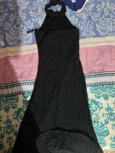 Elegant Black Halter Neck Dress