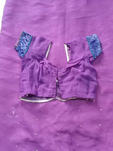 Purple Saree with Blouse