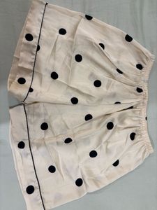 Cream Polka Dot Pajama Shorts