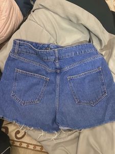 Blue Distressed Denim Shorts