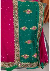 Stunning Pink Embroidered Saree