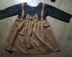 Cute Black &amp; Brown Bow Dress. every size available