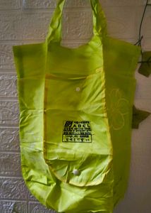 Lime Green Tote Bag With Small Wallet