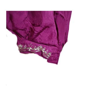 Purple Kurta Set with Embellishments