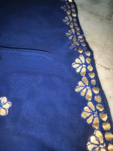 Navy Blue Georgette Saree